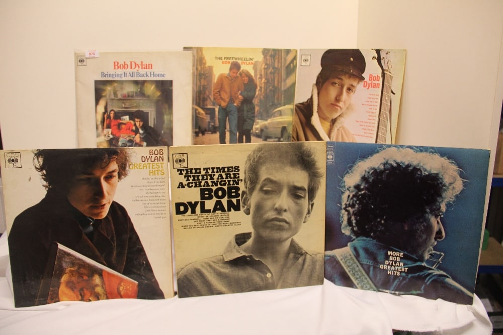 A lof of six Bob Dylan albums - nice early uk CBS pressings - sleeves and vinyl have been well loved: A lof of six Bob Dylan albums - nice early uk CBS pressings - sleeves and vinyl have been well loved -VG/VG in general - we recommend you come and view