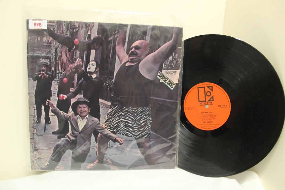 A UK Doors ' Strange Days ' Elektra orange label early press - a nice mono press in VG/VG+ with some (1 of 4)