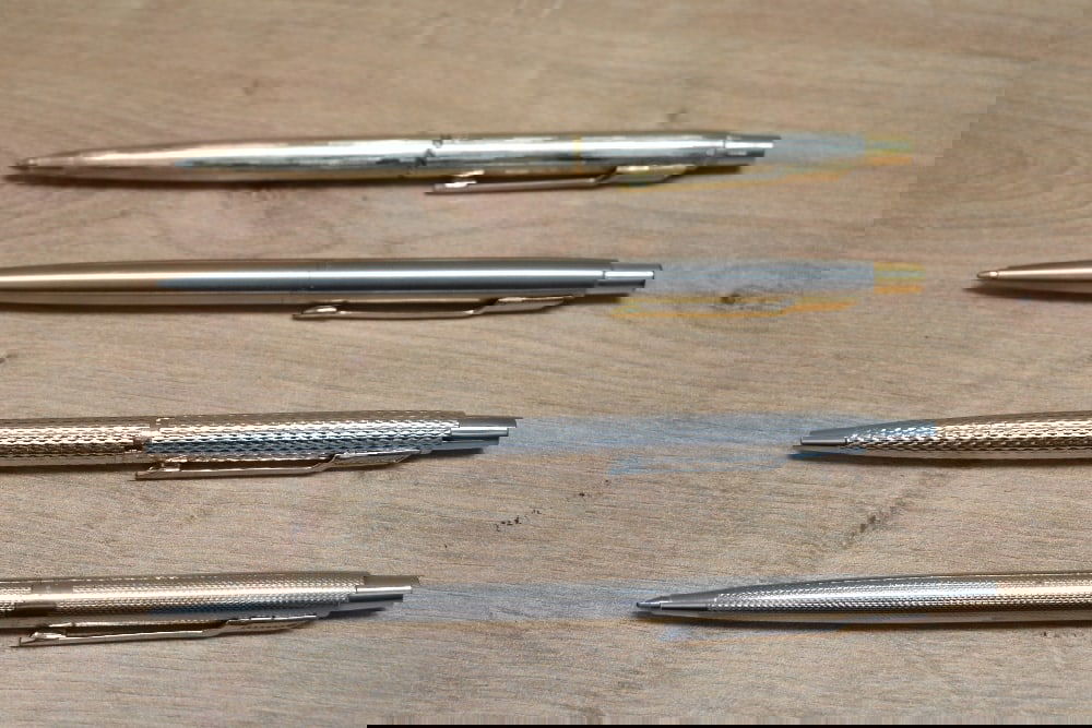 Four Parker Classic ballpoint pens in various metallic finishes (1 of 1)