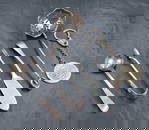 A George III silver condiment spoon, having bright engraving, marks for London 1801, rubbed makers