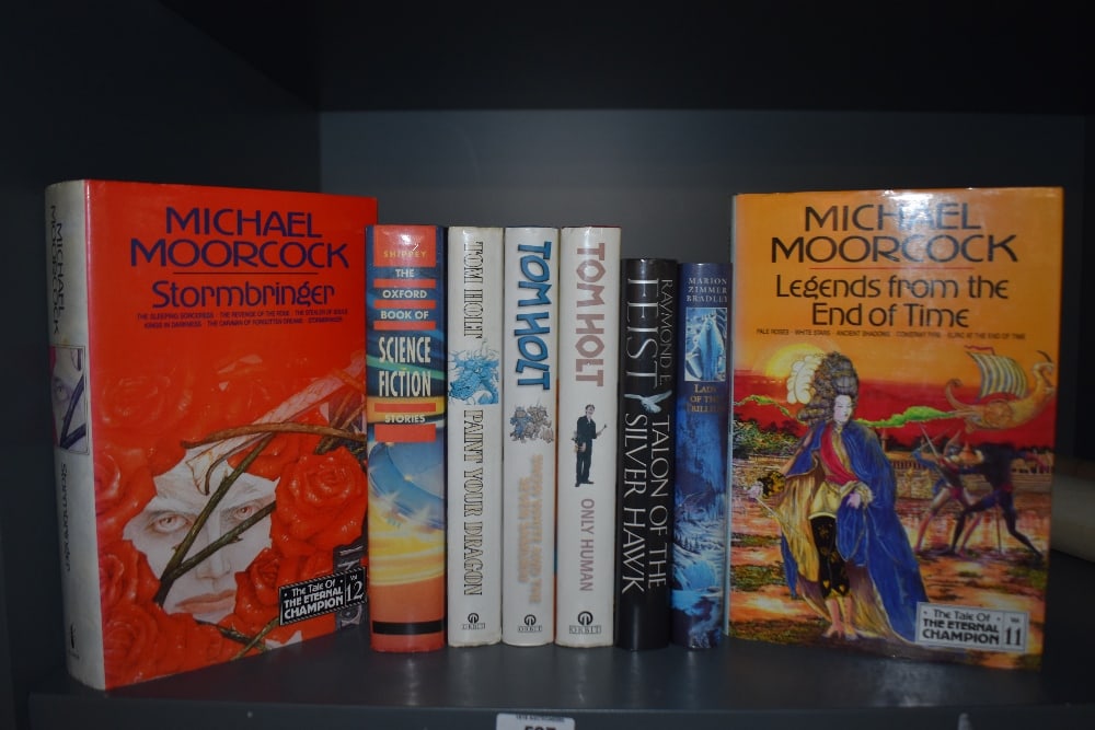 Science Fiction. Hardback miscellany, each in dust jacket. Includes: Moorcock, Michael - Legends: Science Fiction. Hardback miscellany, each in dust jacket. Includes: Moorcock, Michael - Legends from the End of Time (1993, 1st thus) & Stormbringer (1993, 1st thus); etc. (8)