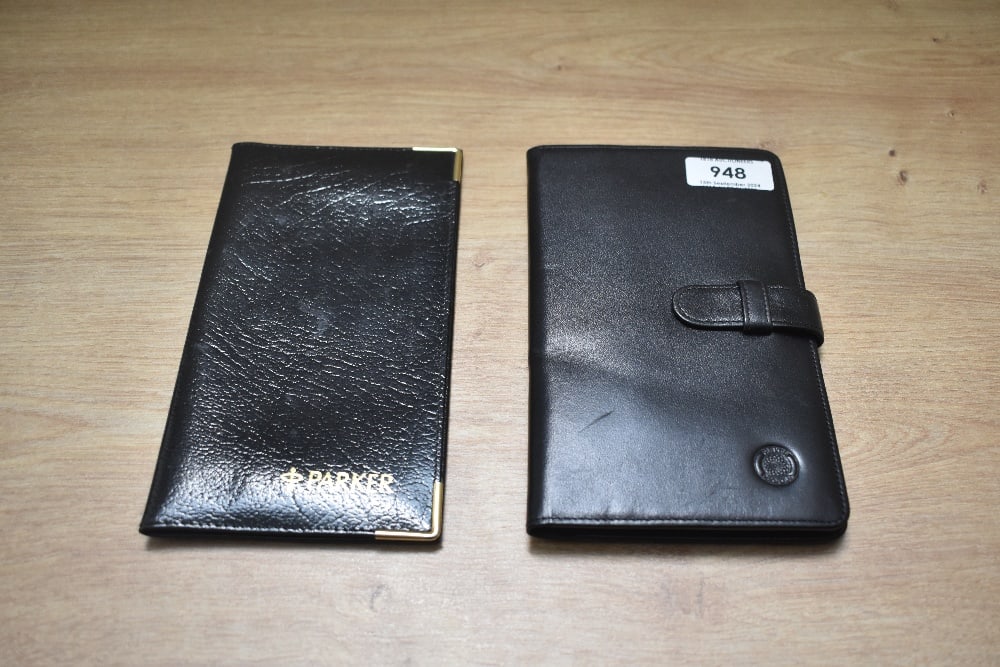 A Parker card wallet and Parker Duofold wallet: A Parker card wallet and Parker Duofold wallet