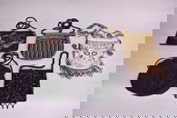 Five modern heavily beaded ladies bags, all in good condition. A cross body bag, embellished all