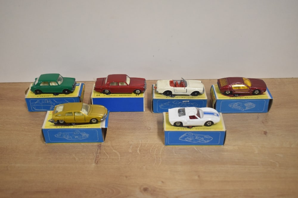 Six 1965-1970 Matchbox Die-casts, No 20 Lamborghini Marzal, red with orange interior, box (1 of 1)