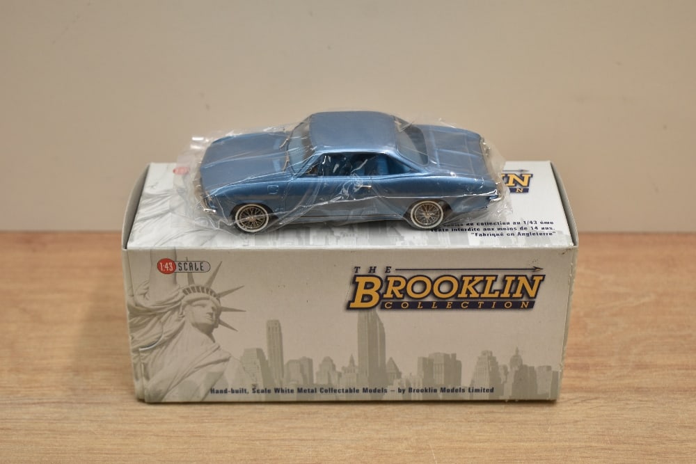 A Brooklin Models The Brooklin Collection 1:43 scale die-cast, BRK 139 1967 Chevrolet Corvair Monza,: A Brooklin Models The Brooklin Collection 1:43 scale die-cast, BRK 139 1967 Chevrolet Corvair Monza, Nantucket Blue Poly, in original box with inner packaging, appears unused