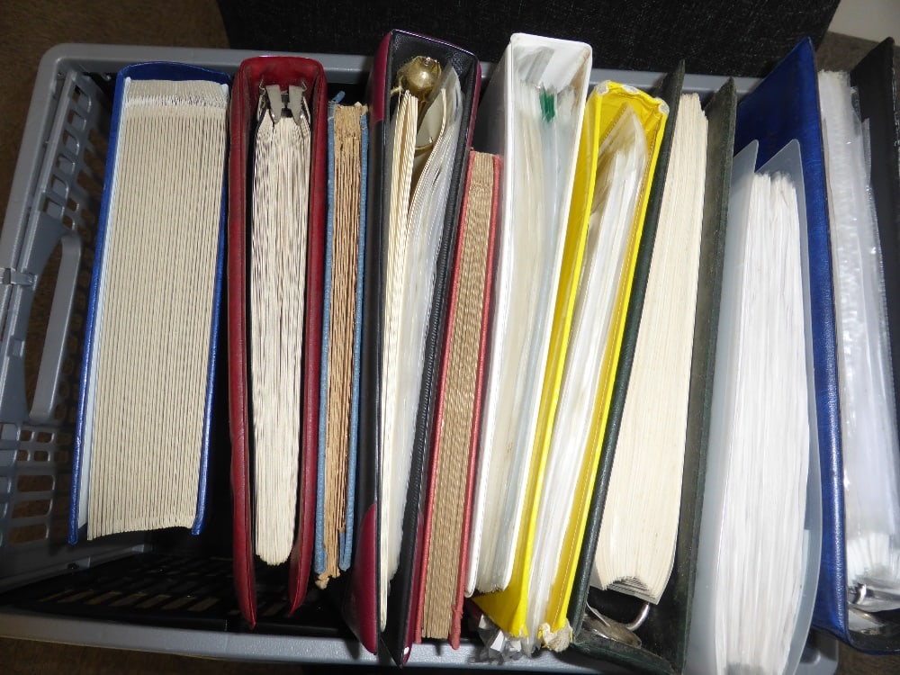 10 WORLD STAMP COLLECTIONS ALL ERAS NOTED, MINT AND USED Hefty box with 10 world stamp collections (1 of 5)