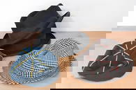 Three vintage men's hats, comprising a Edgar Bell made in Morecambe 'lonsdale' Homburg style hat