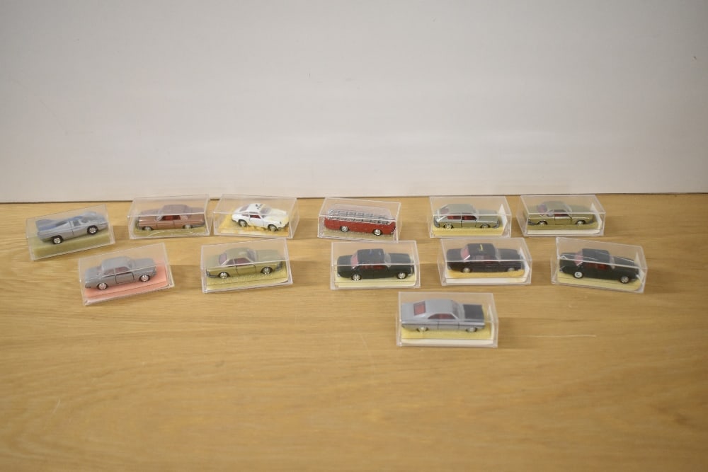 Twelve Schuco Die-casts, 823 Mercedes 200 Taxi black, 806 Mercedes 200 Polizel black x2, 811 Opel (1 of 1)