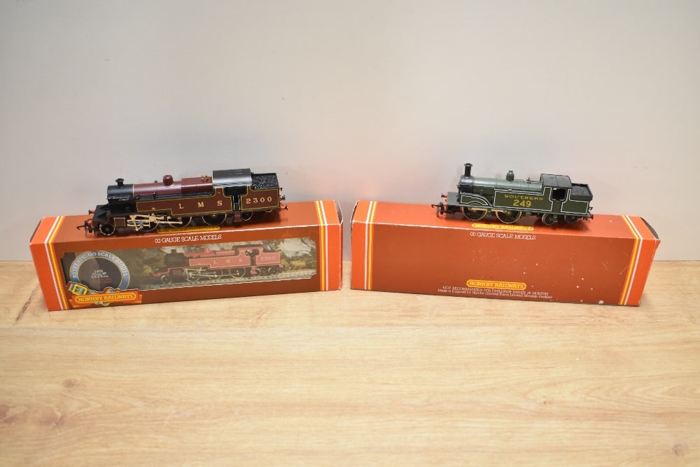 Two Hornby 00 gauge Tank Locomotives, R088 LMS 2-6-4 Class 4P 2300 and R103 SR 0-4-4 Class M7 249,: Two Hornby 00 gauge Tank Locomotives, R088 LMS 2-6-4 Class 4P 2300 and R103 SR 0-4-4 Class M7 249, both boxed with inner packaging, very little use