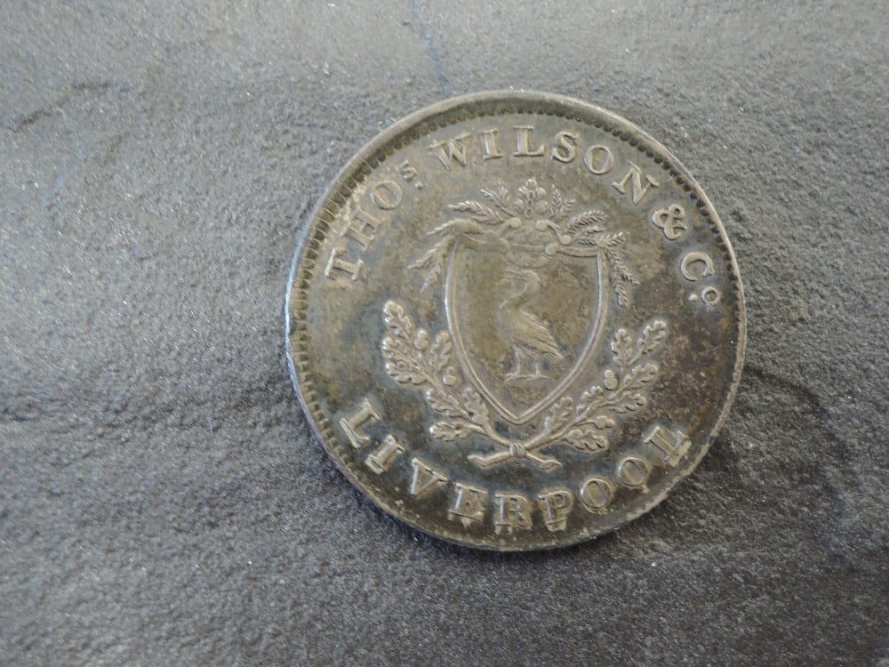 A 1812 Thos Wilson & Co Liverpool Silver Lancashire One Shilling Token, ex Coincraft (1 of 2)
