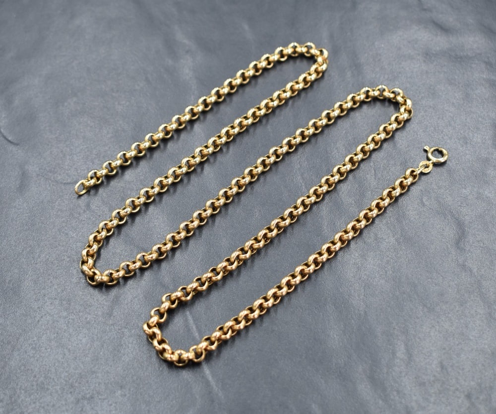 A 9ct gold belcher link chain, 62cm, 20.9g (1 of 1)