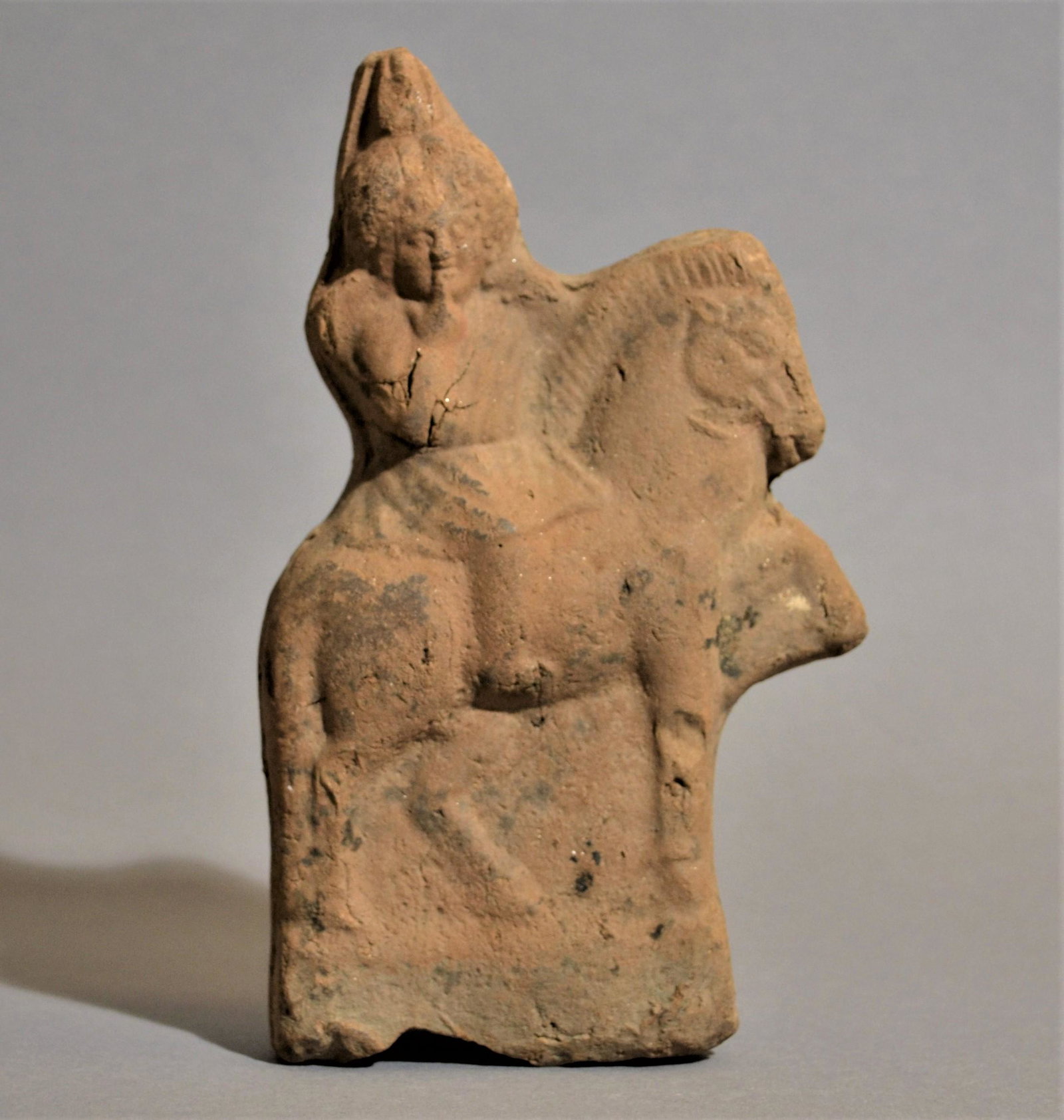Ancient Egyptian Terracotta Harpocrates On Horse: Harpocrates on Horse Egypt, 1st Century B.C. Terracotta, H = 16 cm ( 6 19/64 inches) Provenance: Swiss private collection Basel-Landschaft, bought in 2021 on the belgian art market Brussels. Before th