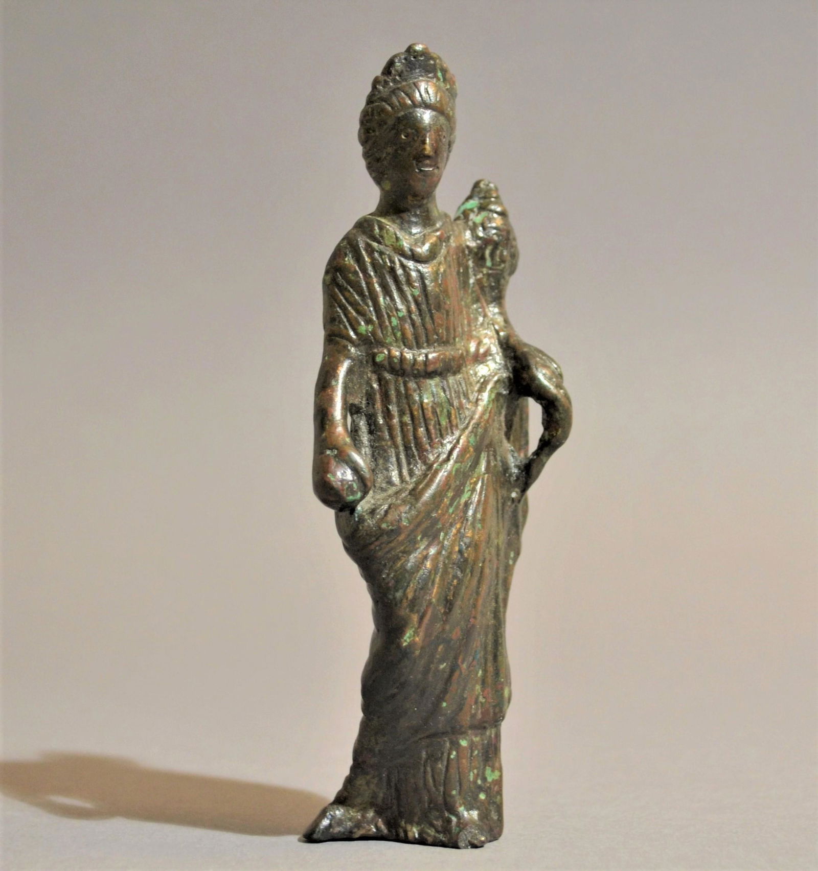 Ancient Gallo-Roman Bronze Statuette Of Fortuna (1 of 8)