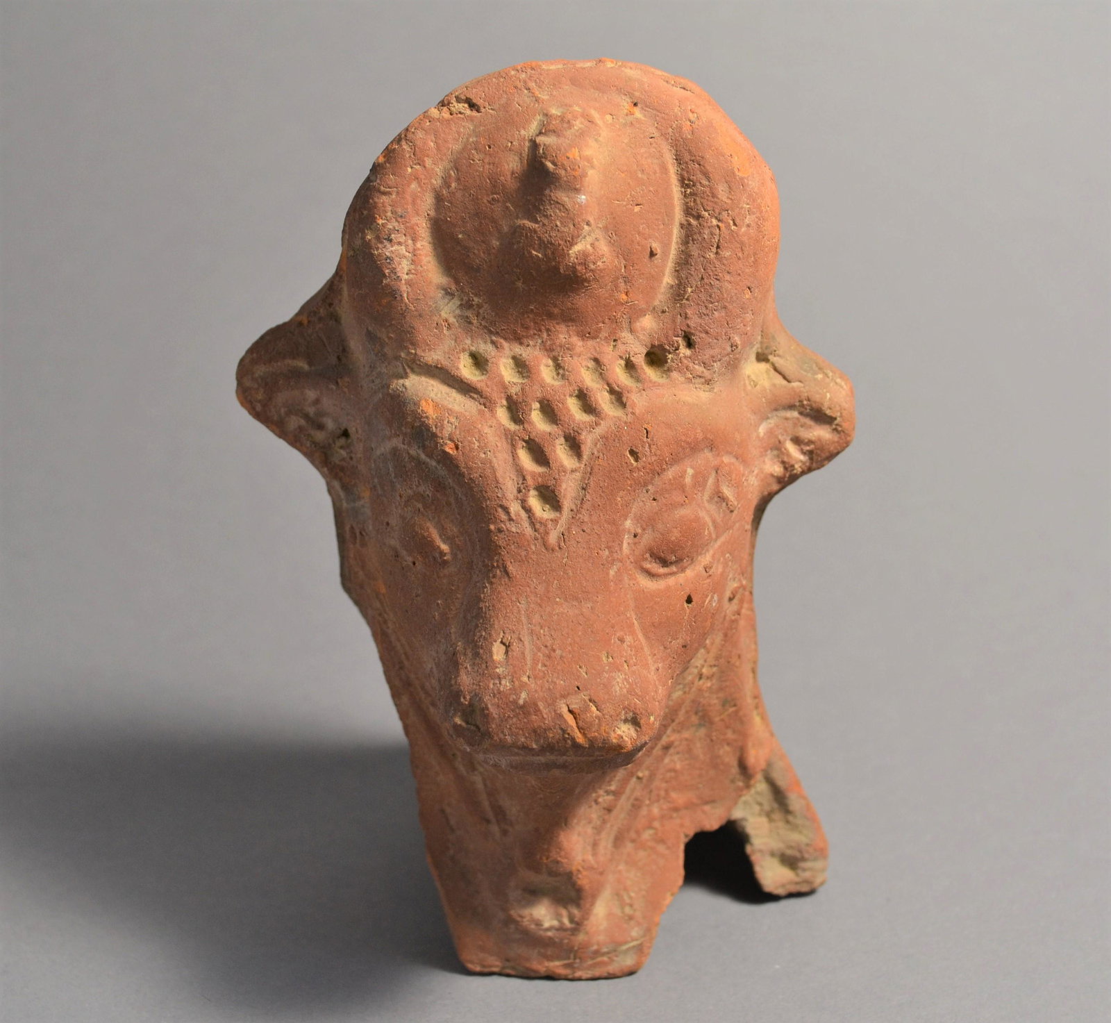 Ancient Egyptian Terracotta Head Of Hathor: Ancient Egyptian Terracotta Head Of Hathor