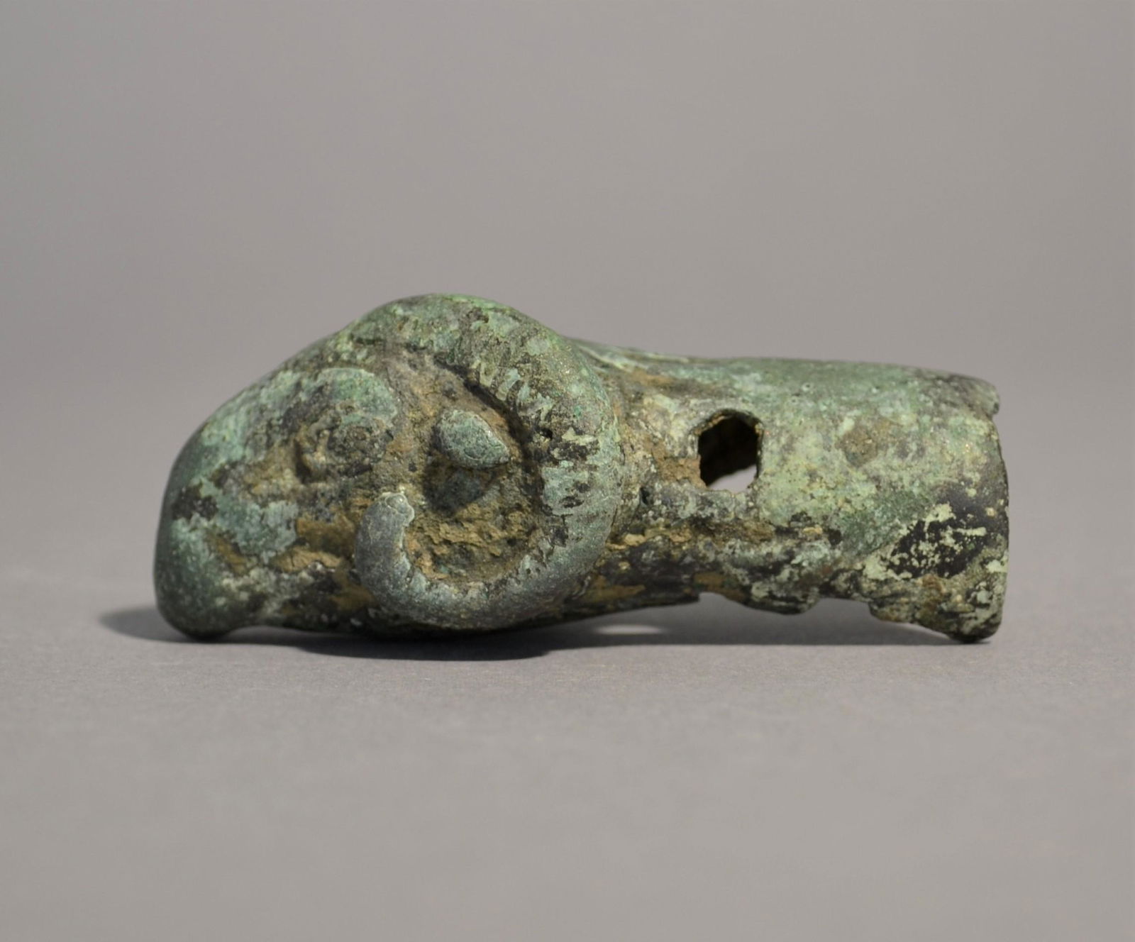 Ancient Roman Bronze Rams Head Finial (1 of 6)