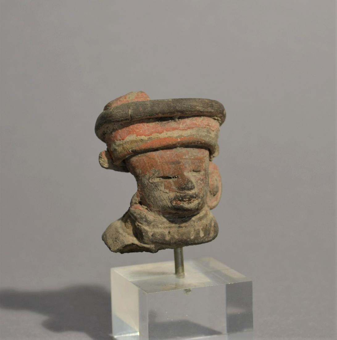 Vera Cruz Polychrome Terracotta Head: Vera Cruz Polychrome Terracotta Head