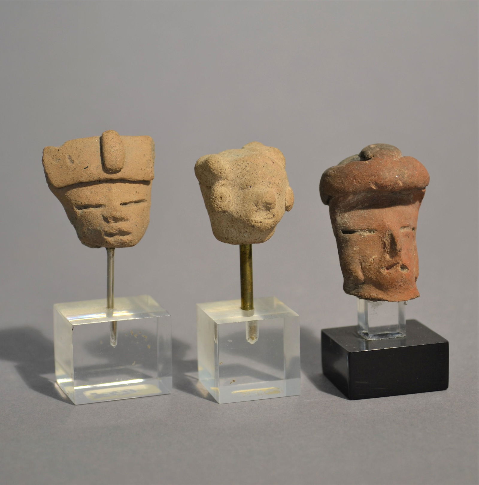 Lot Of 3 Mexican Terracotta Heads (1 of 2)