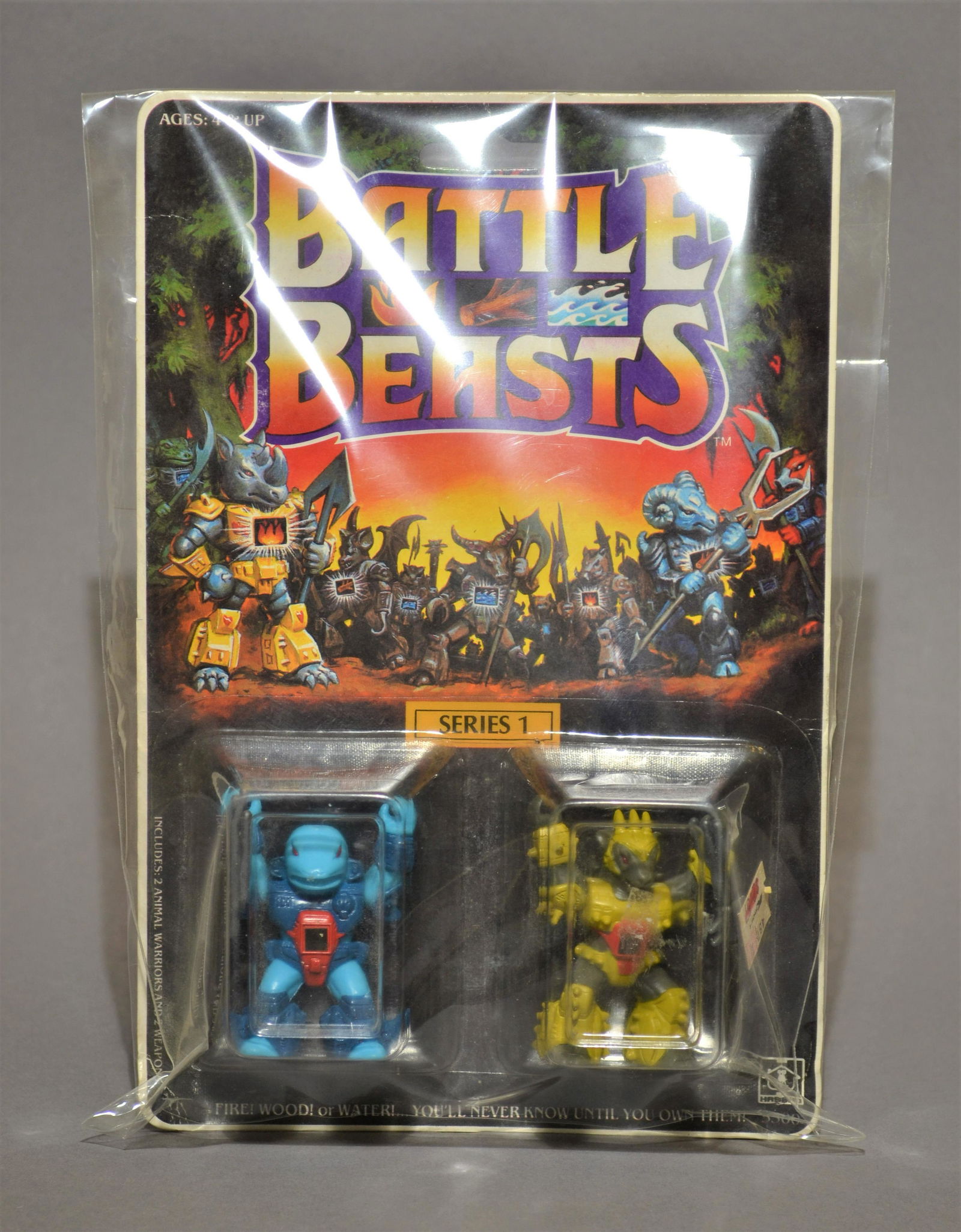 Battle Beasts - Series 1: Sawtooth Shark & Prickly Porcupine - MOC - Vintage - 1987 - Takara Co. (1 of 2)