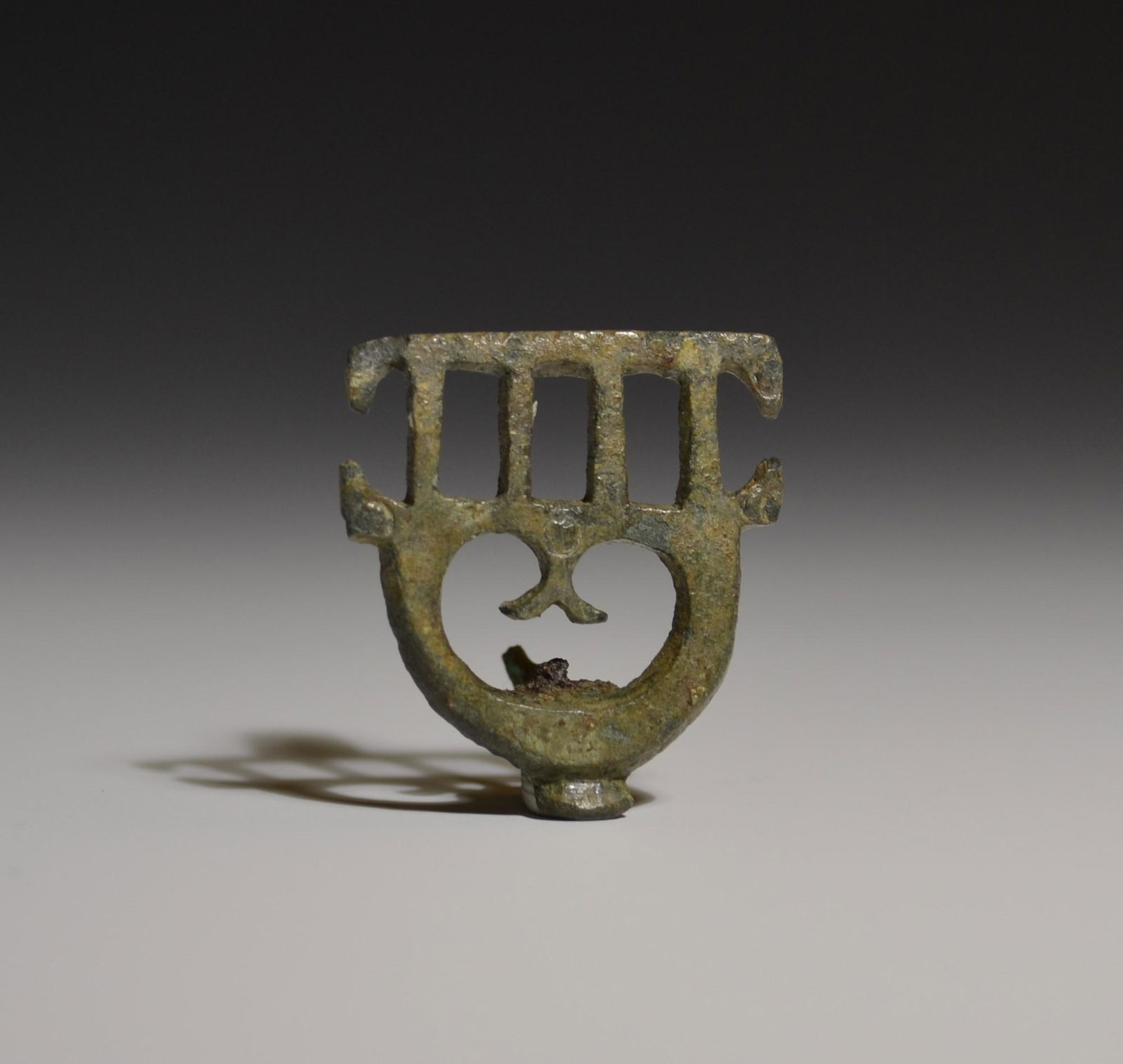 Ancient Roman Bronze Plate Fibula In The Shape Of A Lyra (1 of 2)