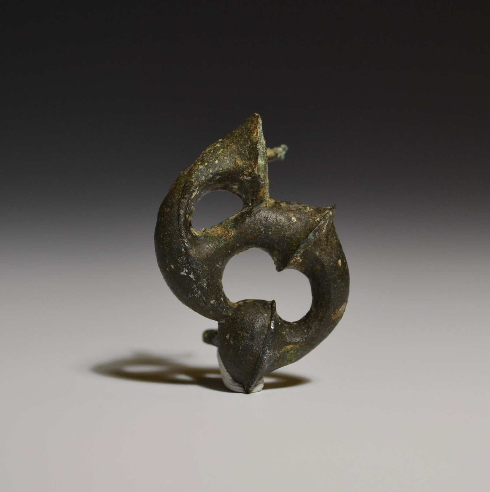 Ancient Gallo Roman Bronze Trumpet Fibula (1 of 2)
