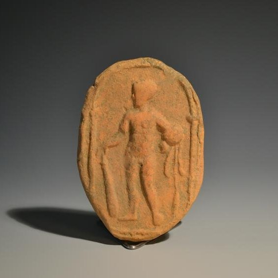 Ancient Roman Clay Tablet With Hercules: Ancient Roman Clay Tablet With Hercules