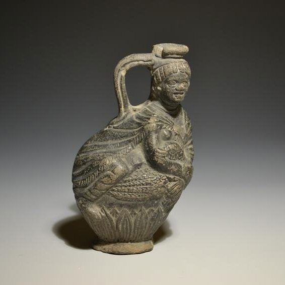 Ancient Egyptian Alexandrian Figural Flask: Ancient Egyptian Alexandrian Figural Flask