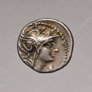 A ROMAN REPUBLICAN DENARIUS &ndash; D. SILANVS L. F.: A ROMAN REPUBLICAN DENARIUS – D. SILANVS L. F.  Rome / 91 B.C. / Silver Denariu