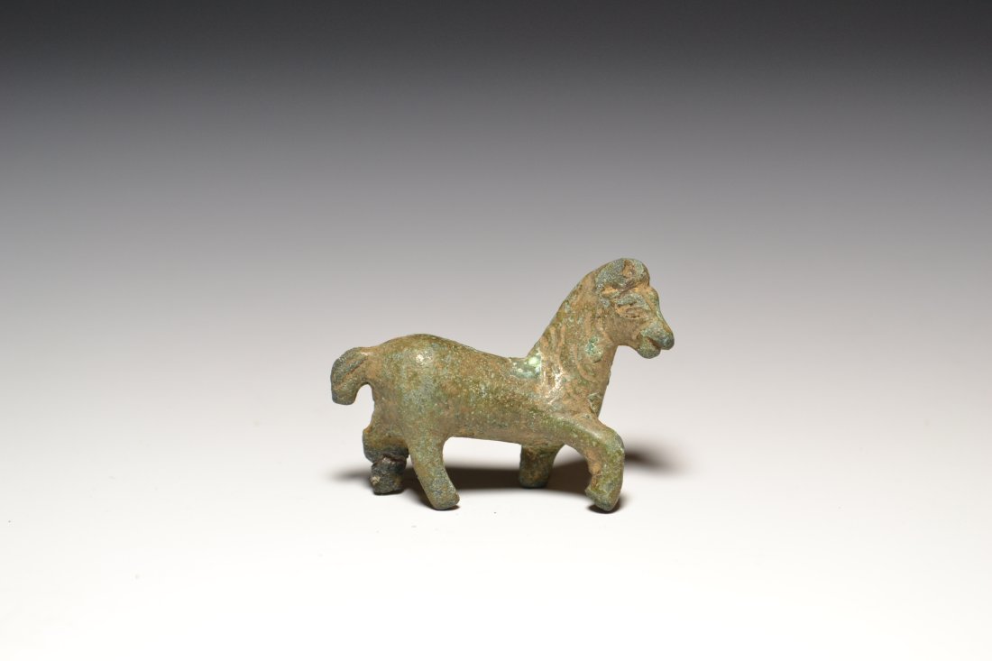 A ROMAN BRONZE STATUETTE OF A HORSE (1 of 3)