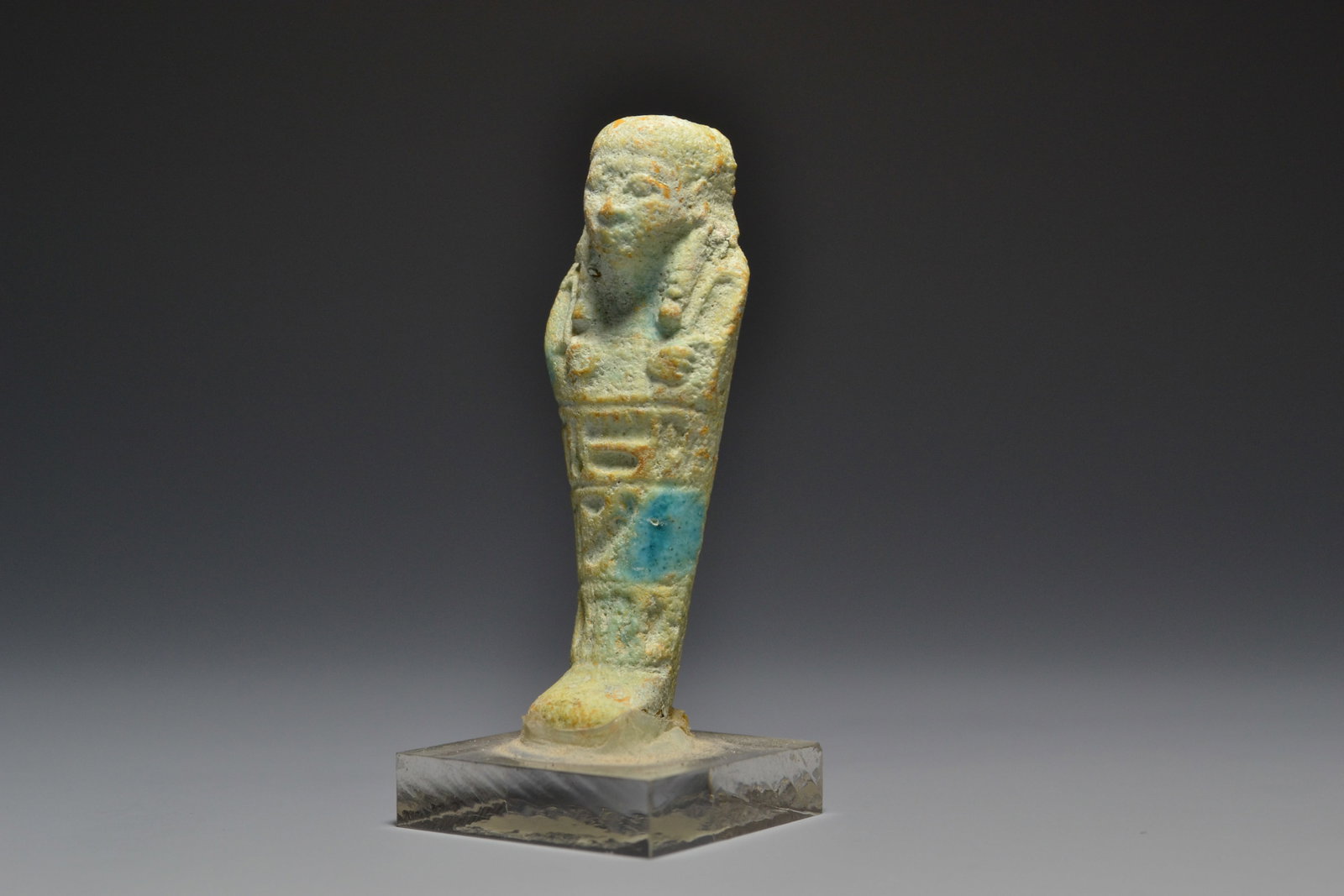 EGYPTIAN USHEBTI WITH PAINTED HIEROGLYPHIC TEXT (1 of 5)