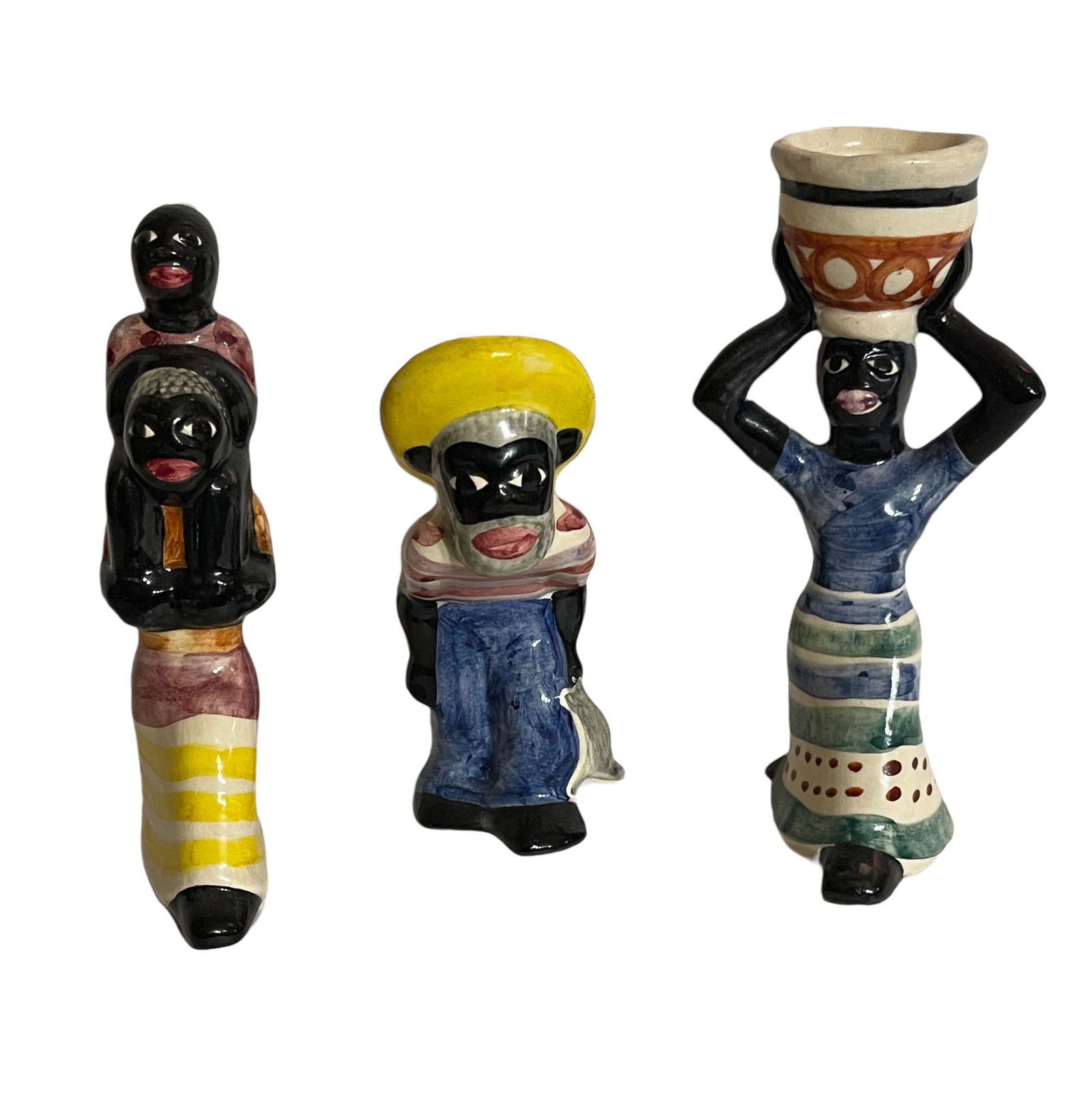 Three American Ceramic Black Figures Include an Old Man (1 of 2)