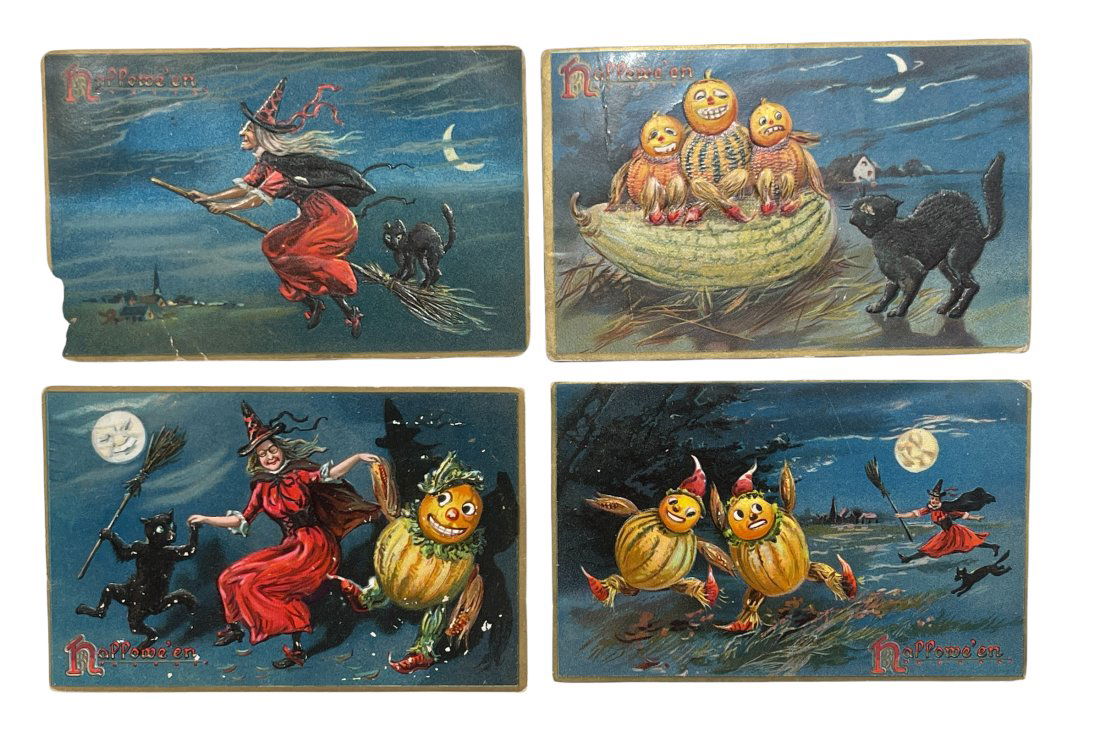 Four Raphael Tuck Halloween Postcards (1 of 2)