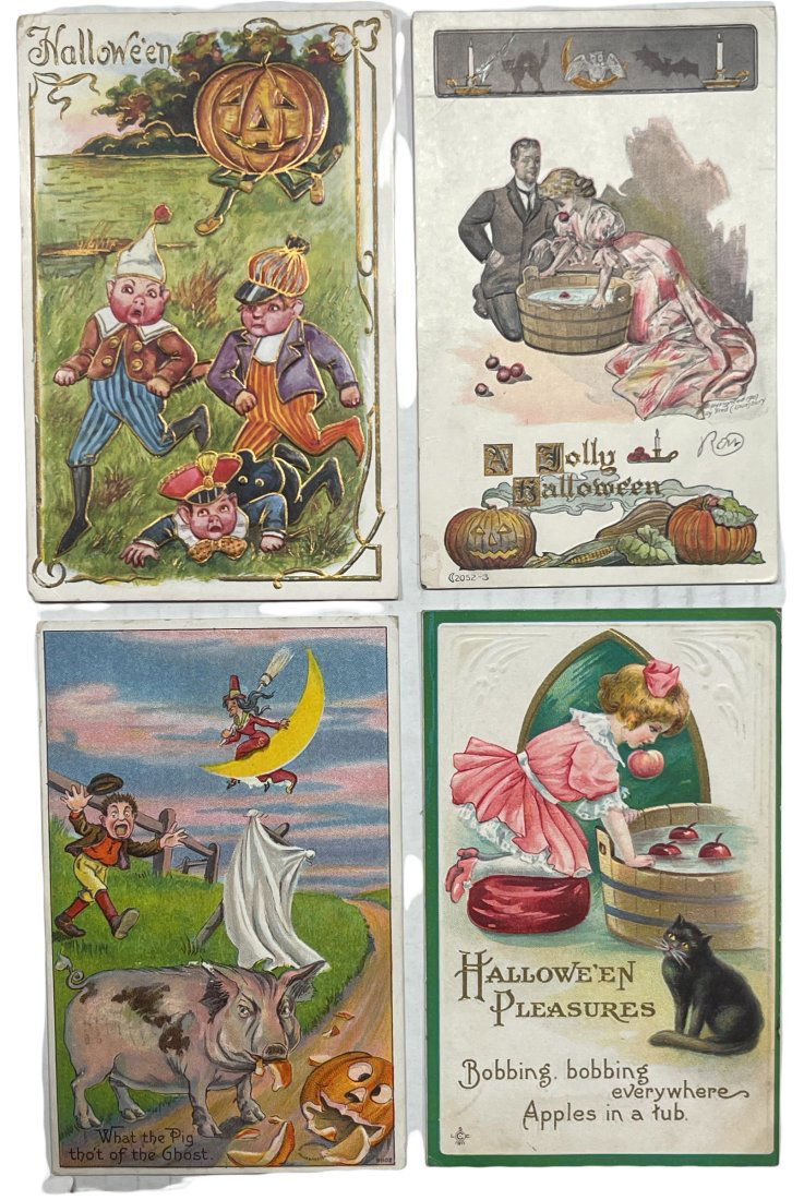 Four Early Halloween Postcards Includes one by Fred (1 of 2)