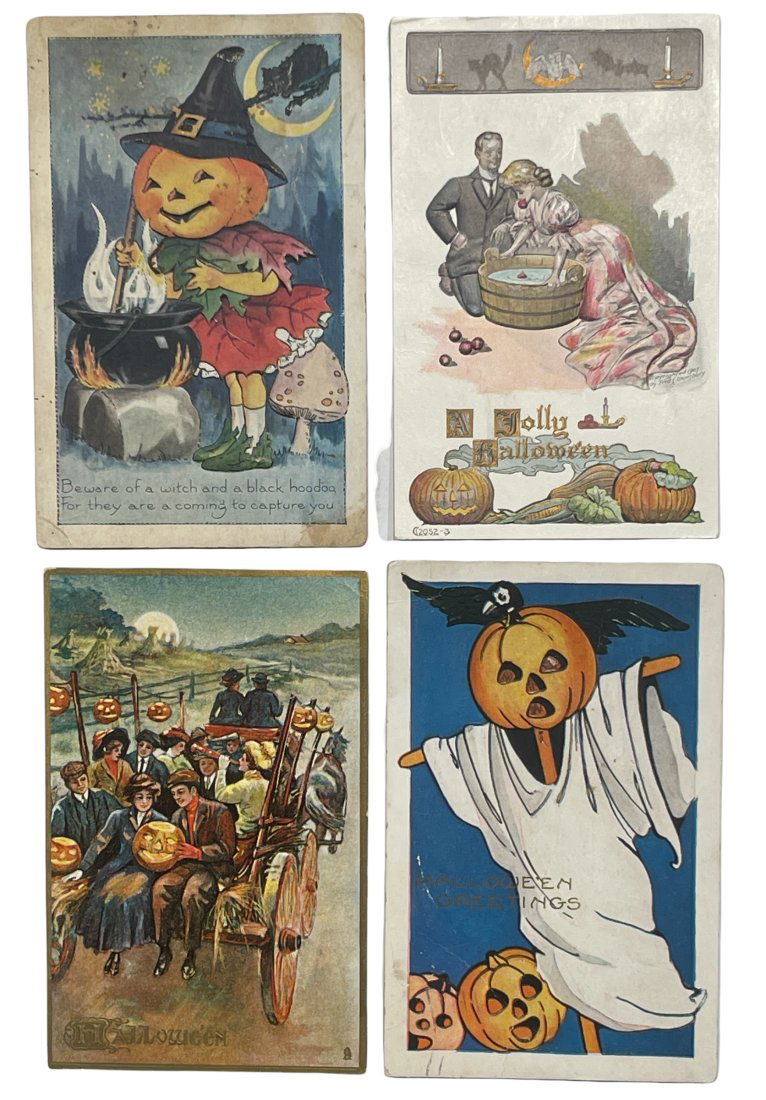 Four Early Halloween Postcards Includes One by R. Tuck (1 of 2)