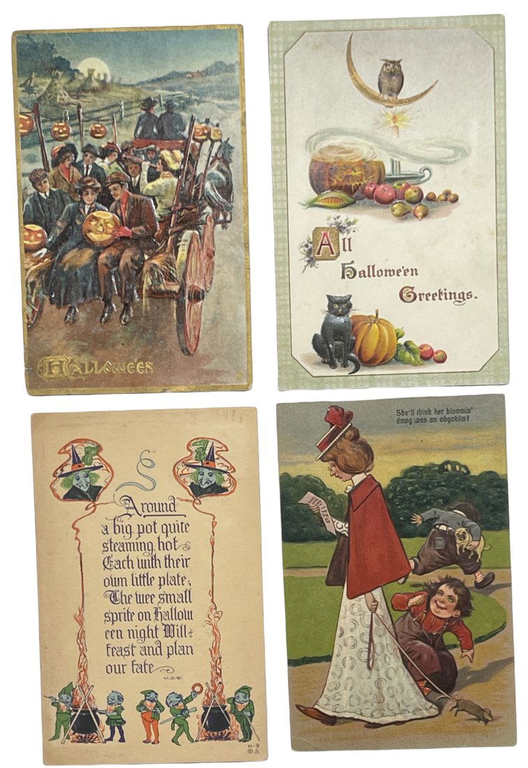 Four Early Halloween Postcards Includes One by R. Tuck (1 of 2)
