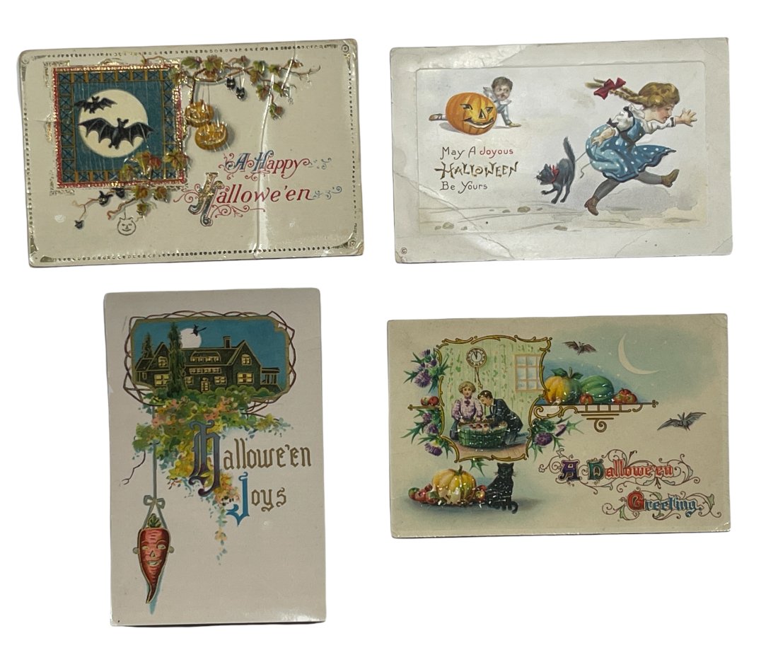 Four Early Halloween Postcards - 3 w/ Shiny Finish (1 of 2)