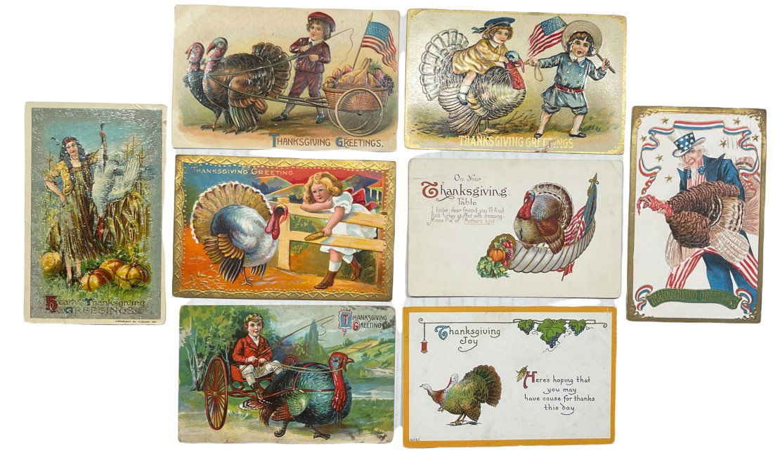 Eight Thanksgiving Greetings Postcard's (1 of 2)