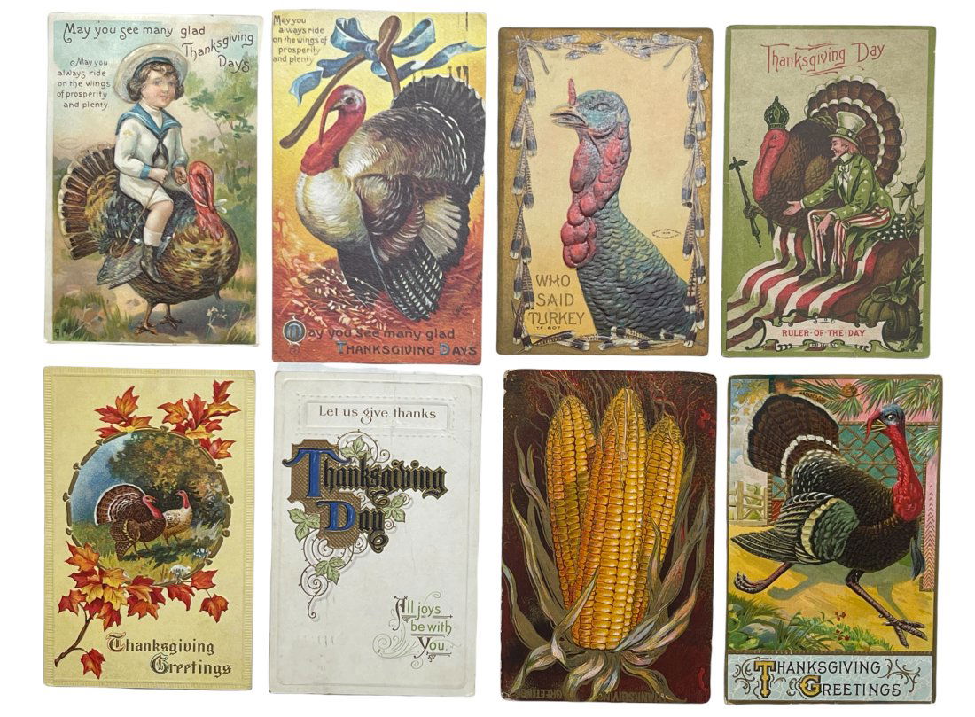 Eight Thanksgiving Greetings Postcard's (1 of 2)