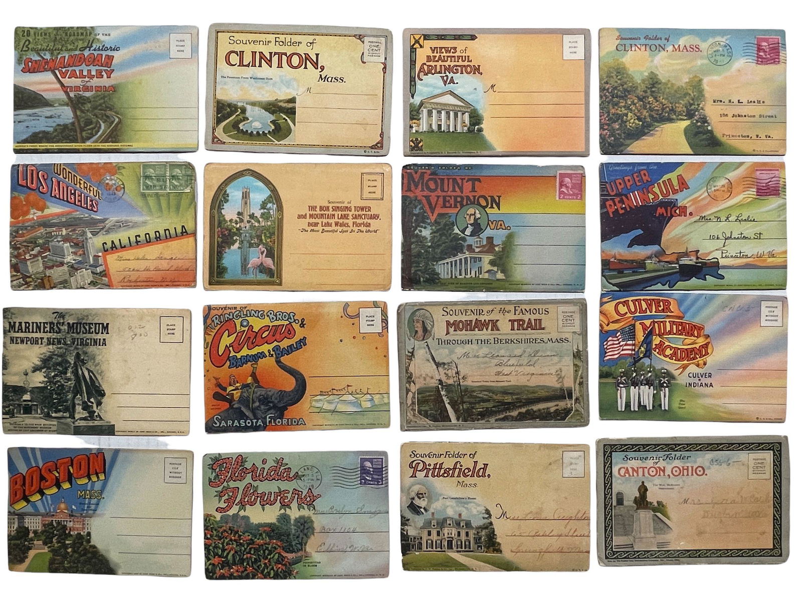 Sixteen Fold-Out Travelogue Postcard. (1 of 2)