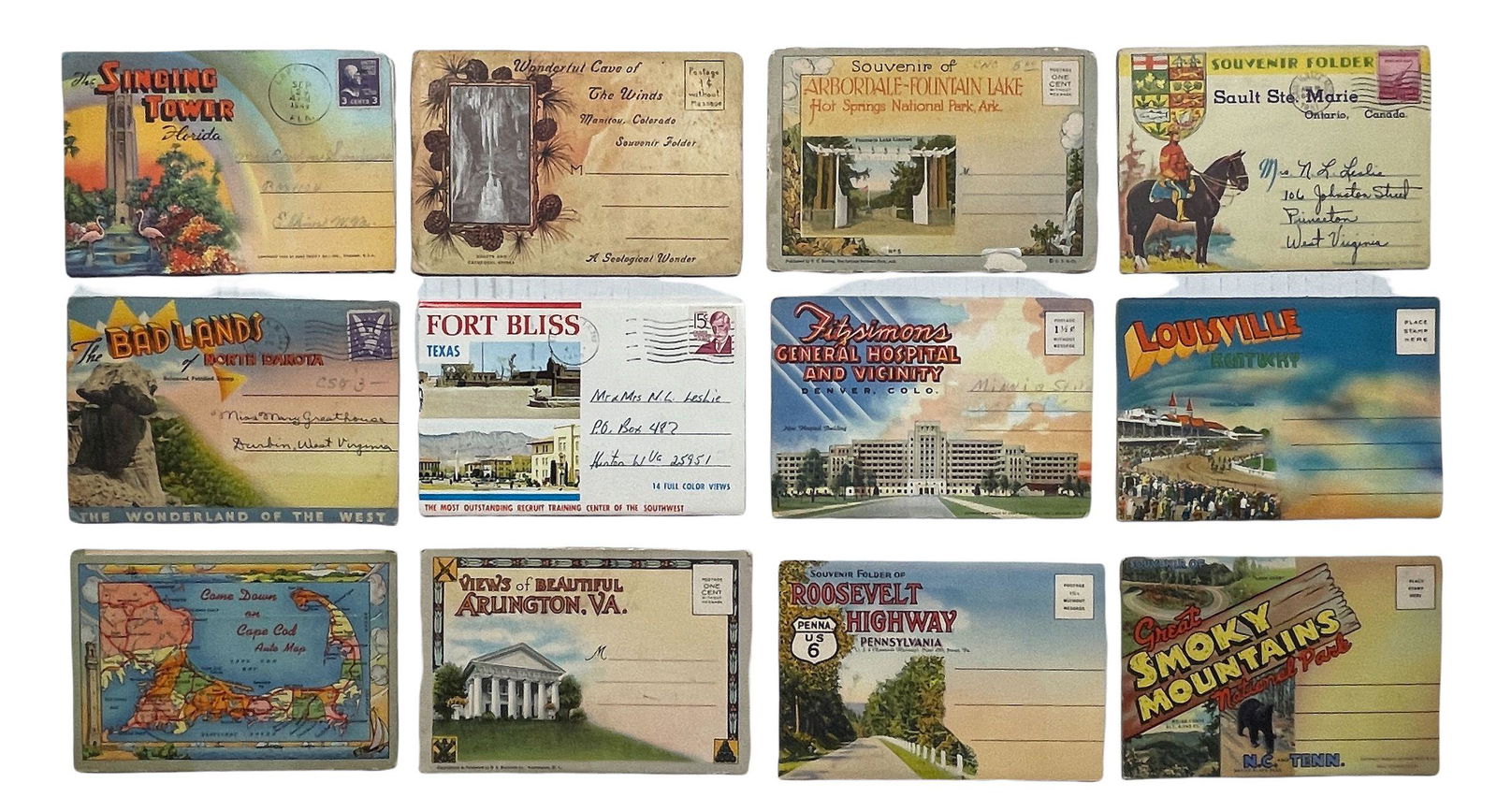 Twelve Fold-Out Travelogue Postcrad. (1 of 2)