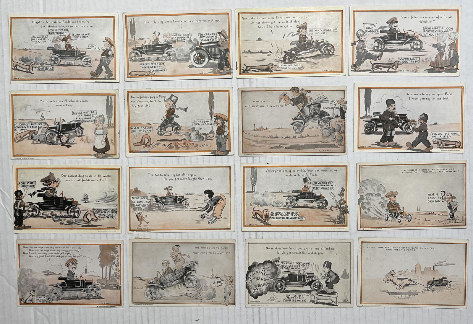 Sixteen Early Postcards Related to Ford Model A & T.: Sixteen Early Postcards Related to Ford Model A and Model T