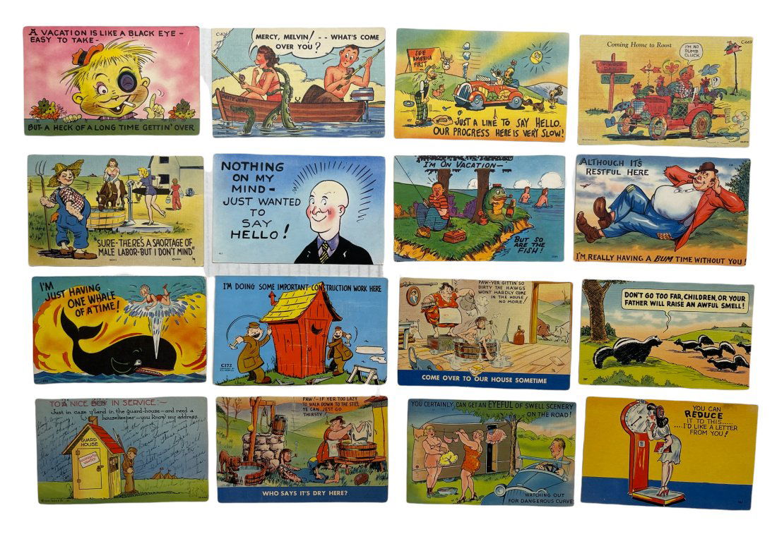 Sixteen Humorous Postcards (1 of 2)