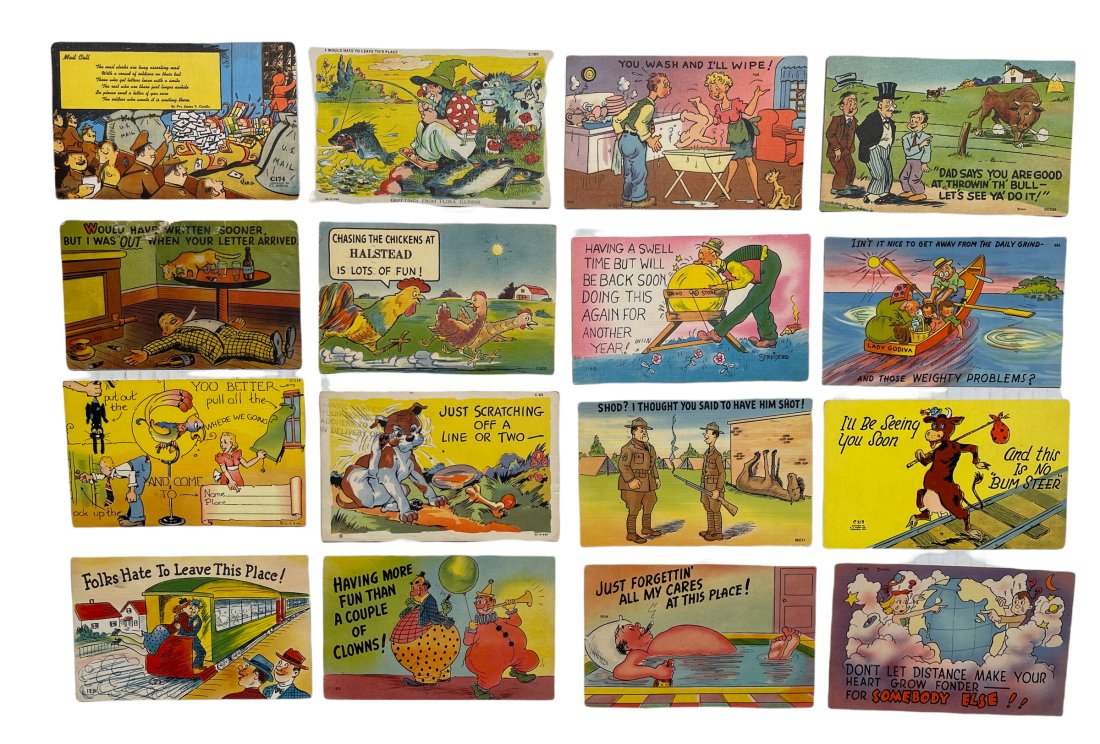 Sixteen Humorous Themed Postcards (1 of 2)