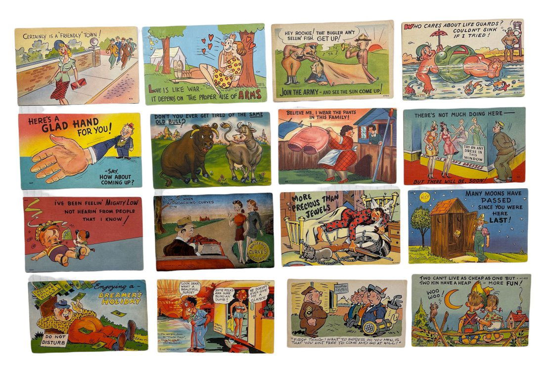 Sixteen Humorous Themed Postcards (1 of 2)