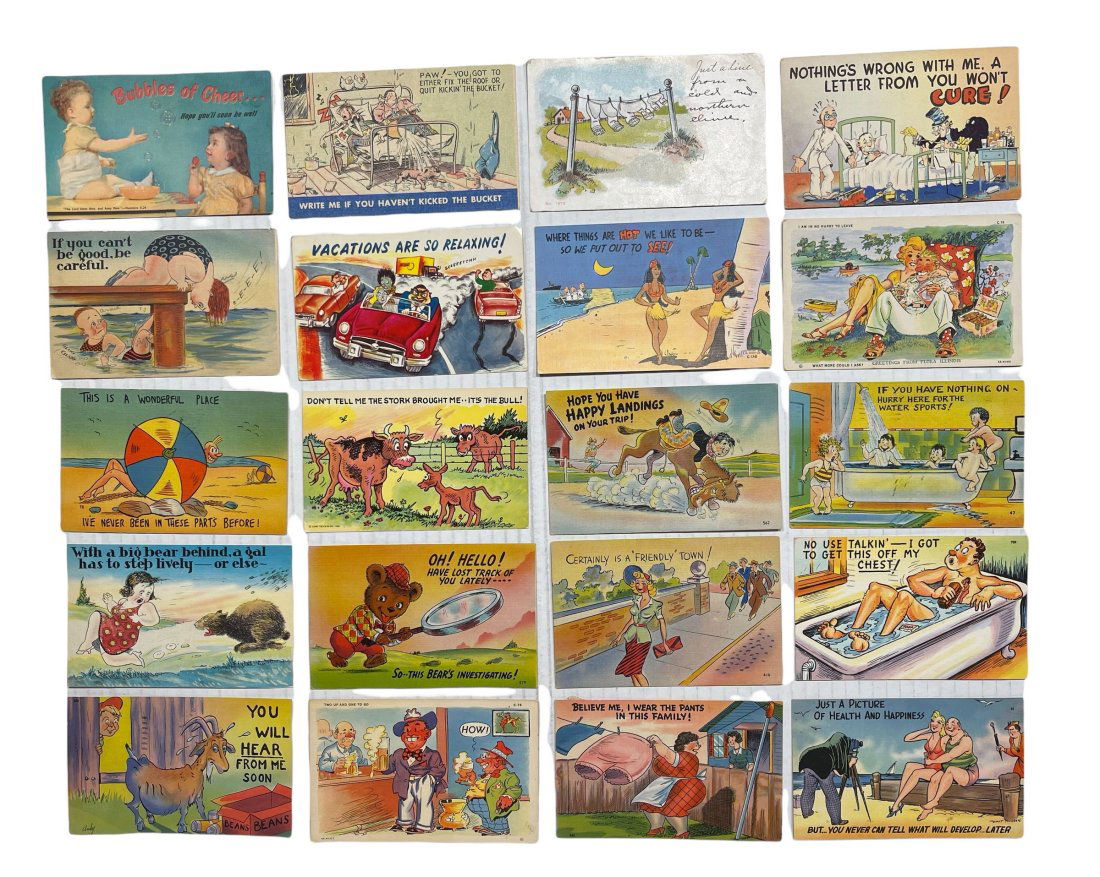 Twenty Humorous Themed Postcards (1 of 2)