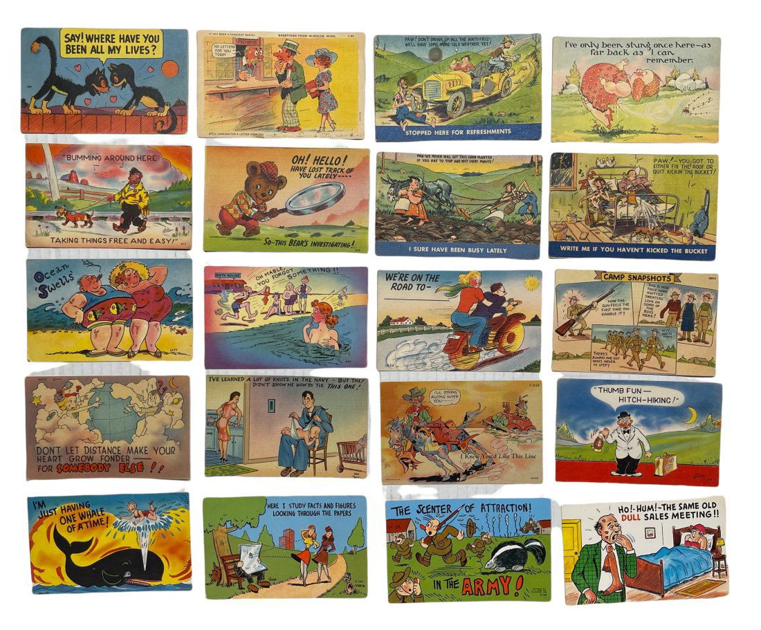 Twenty Humorous Themed Postcards (1 of 2)