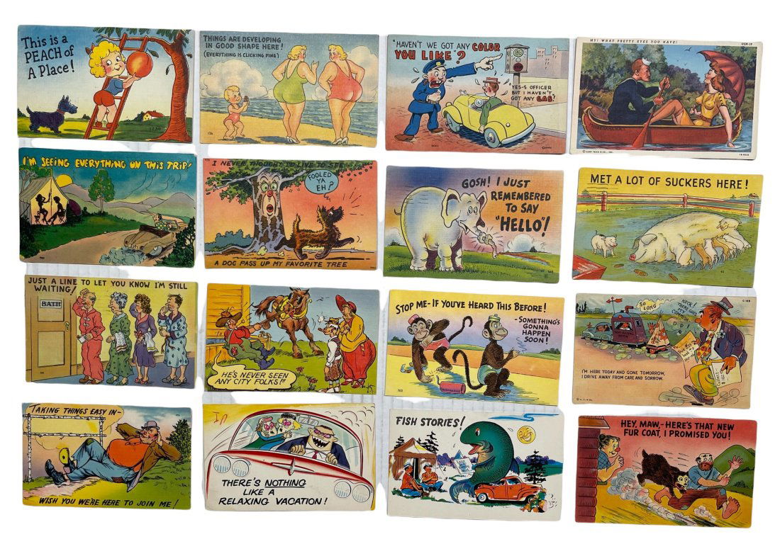 Sixteen Humorous Themed Postcards (1 of 2)