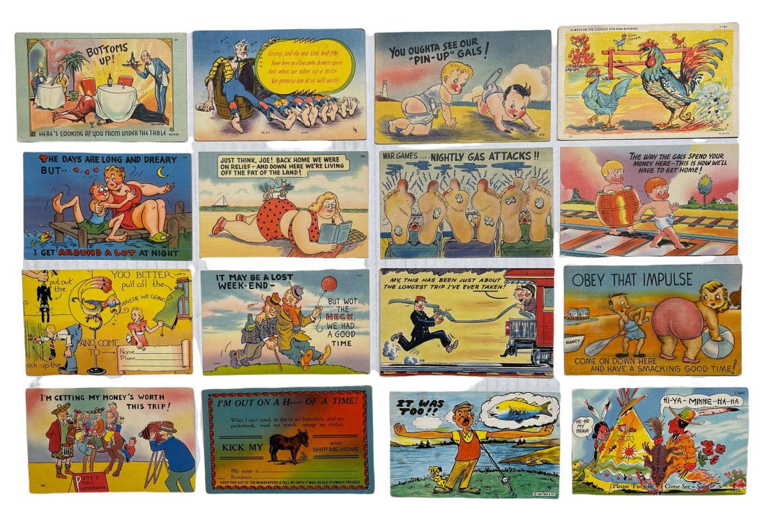 Sixteen Humorous Themed Postcards (1 of 2)