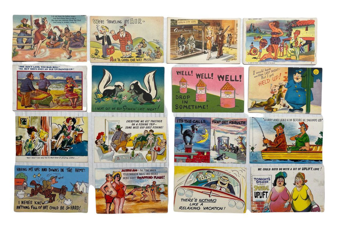 Sixteen Humorous Themed Postcards (1 of 2)