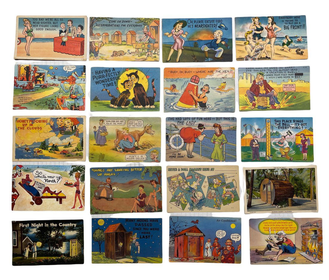 Twenty Humorous Themed Postcards (1 of 2)