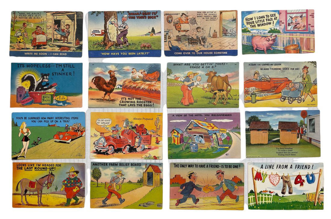 Sixteen Humorous Themed Postcards (1 of 1)